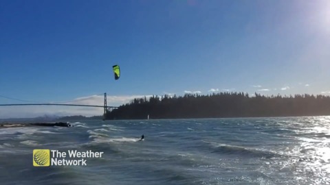 Wind surfers take advantage of gusty B.C. conditions