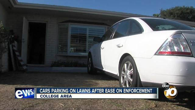 Lawn parking increasing in College Area