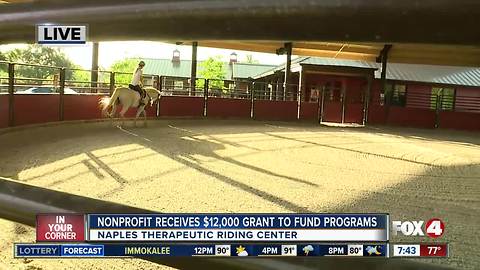 Naples Therapeutic Riding Center receives grants to fund programs for women and children in need - 7:30am live report