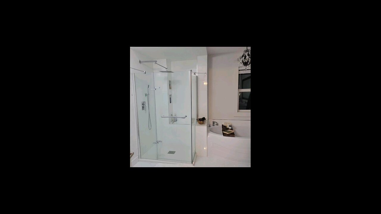custom made stand up shower with bench seat and cubby's