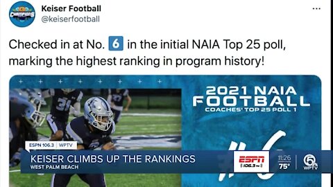 Keiser football climbing rankings