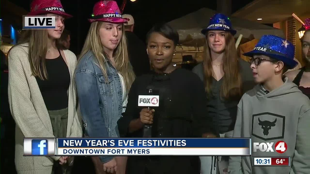 People celebrate New Year's in Downtown Fort Myers