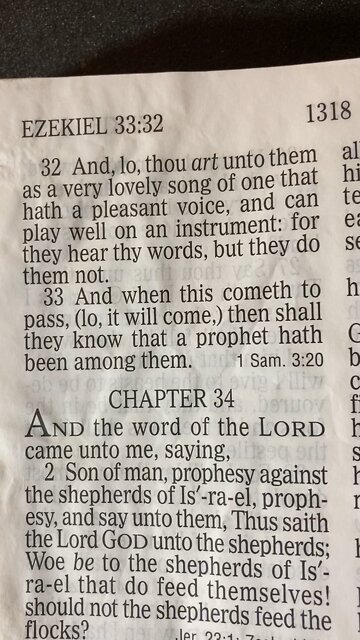 Ezekiel ch33, v32-33