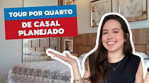 Tour por dormitório pequeno planejado de casal com penteadeira e painel ripado | Dicas e Inspirações