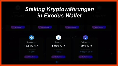 Staking Kryptowährungen in der Exodus Wallet