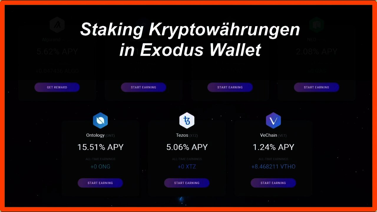 Staking Kryptowährungen in der Exodus Wallet