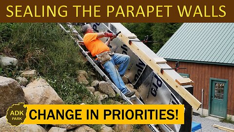 Off-Grid GREEN ROOF Home - Sealing up the Parapet Walls