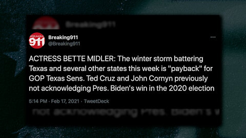 Sick: Bette Midler Says Texas Disaster Is Payback for Ted Cruz & John Cornyn, 30 People Have Died