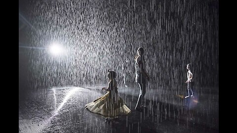 Sound of rain and sad piano sound