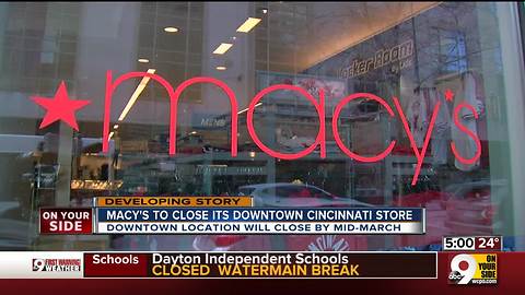 Downtown Macy's to close its doors