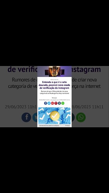 Selo azul e dourado do Instagram #noticias #news #shorts