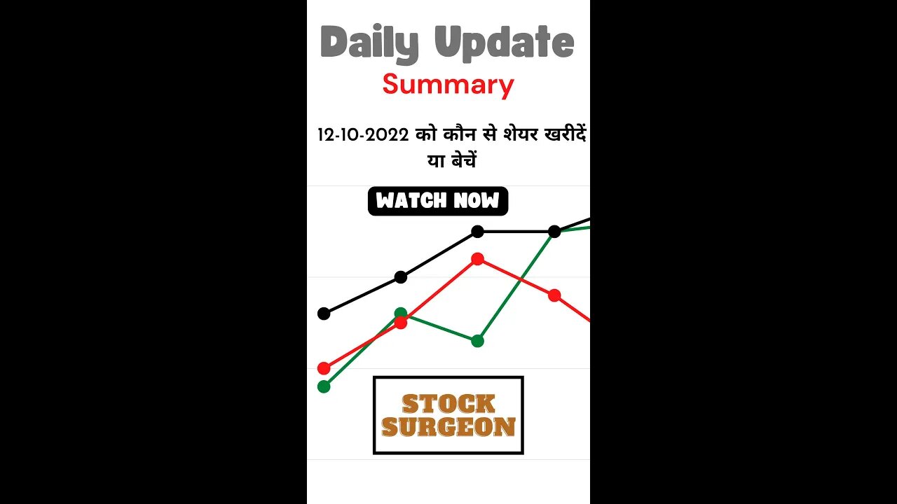 12-10-2022 को कौन से शेयर खरीदें या बेचें || Stock Ideas for 12-10-2022 || Summary