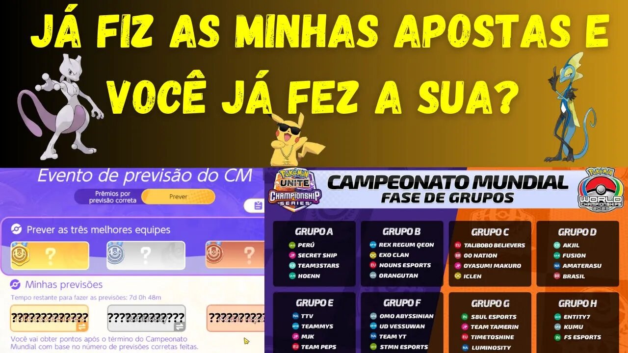 QUEM GANHA O CAMPEONATO MUNDIAL DE POKÉMON UNITE 2023???