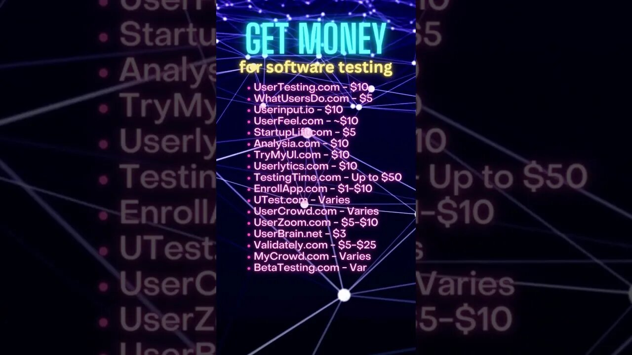 Earn Money for Software Testing #shorts #list #sidehustle #earnmoneyonline