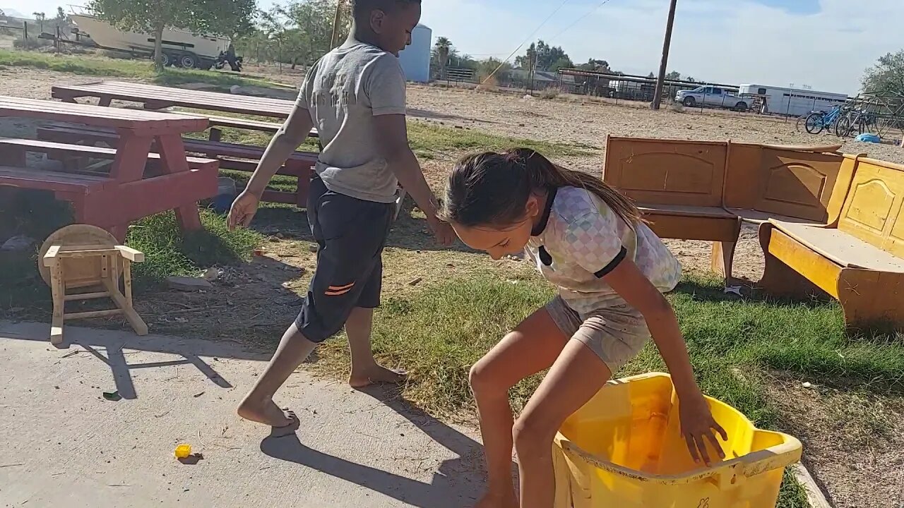 Playing in a Mop Bucket