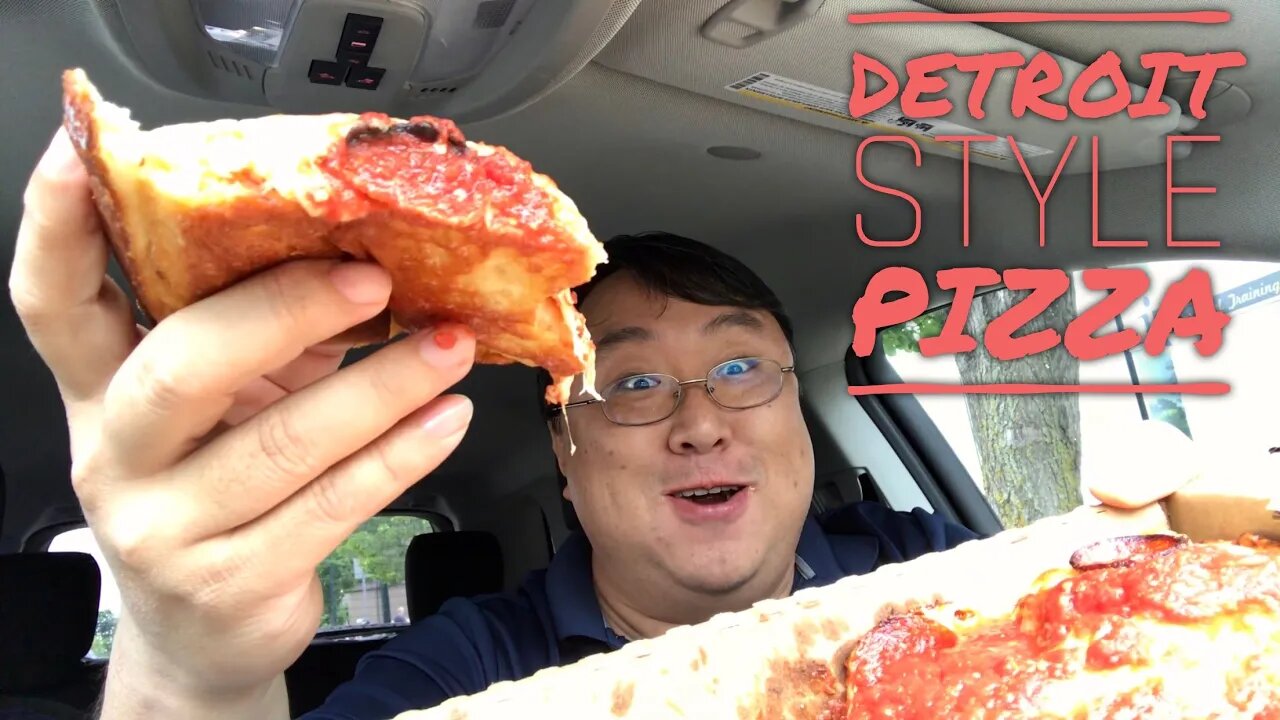 Get Detroit style pizza at Alley's Market in downtown Traverse City, Michigan