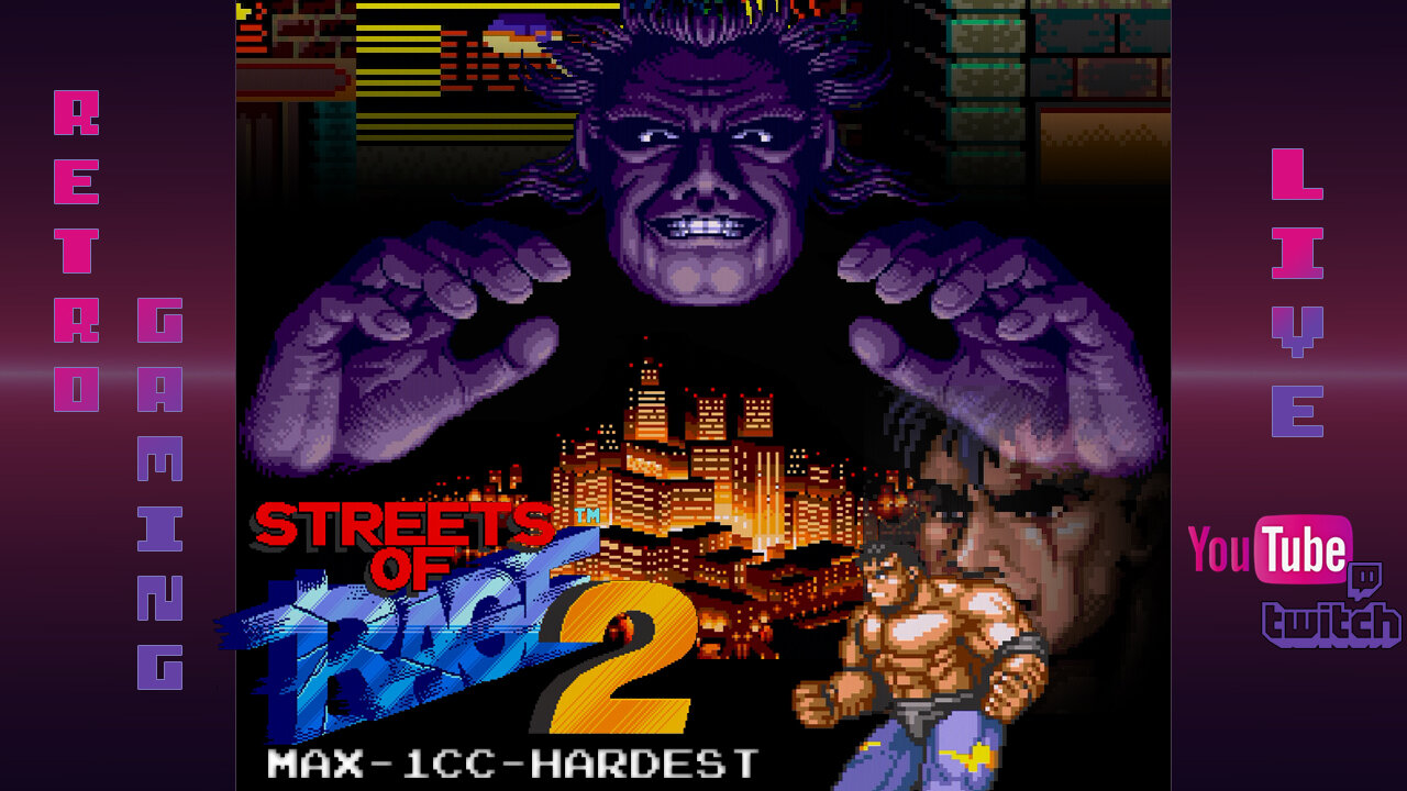 LIVE: Streets of Rage 2 - Hardest 1CC | OG Hardware / OSSC Upscaler 1080p 60fps