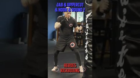 Heroes Training Center | Kickboxing "How To Double Up" Jab & Uppercut & Hook & Round 2 | #Shorts