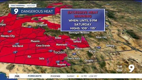 Excessive Heat Warnings continue through Saturday