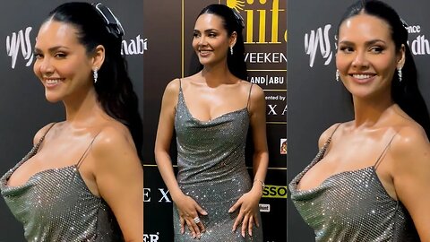 Cutest 😍❤️ Esha Gupta lights up the Green Carpet of SOBHA Realty IIFA Rocks 2023 🥰💖📸