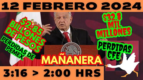 💩🐣👶 AMLITO | Mañanera *Lunes 12 de febrero 2024* | El gansito veloz 3:16 a 2:00.