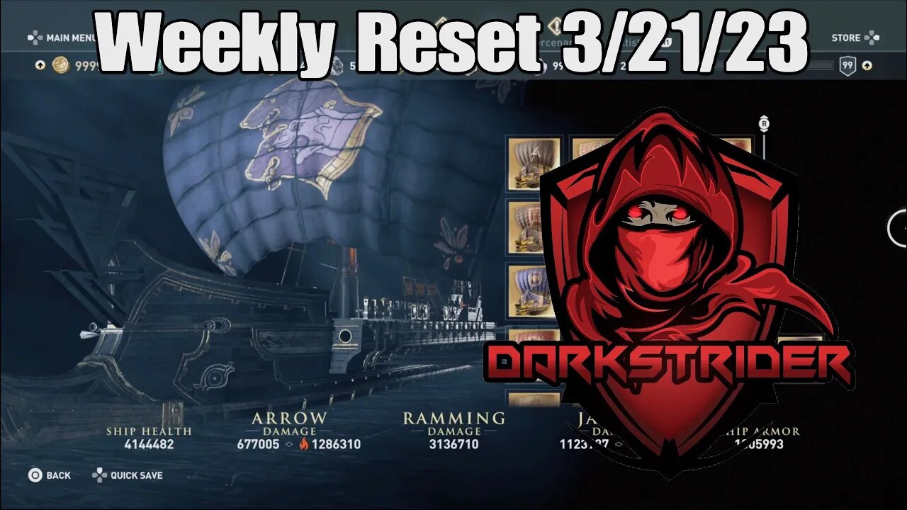 Assassin's Creed Odyssey- Weekly Reset 3/21/23