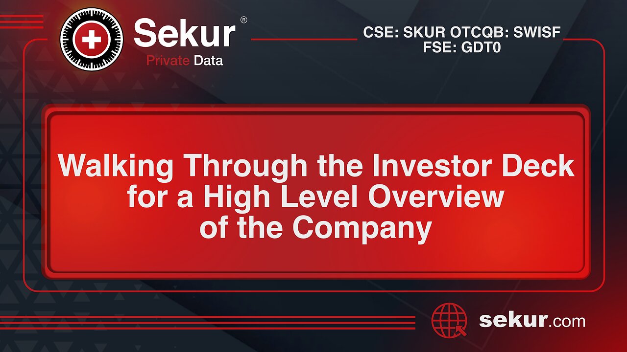 Sekur Private · Walking Through the Investor Deck for a High Level Overview of the Company