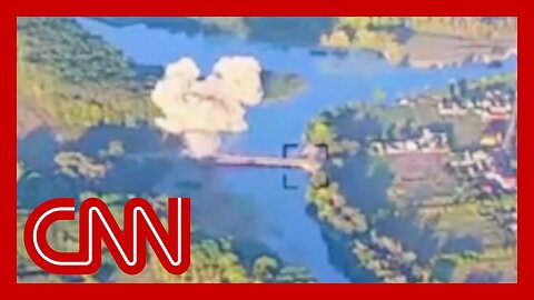 Dramatic video shows Ukrainian troops blowing up bridge in Kursk region