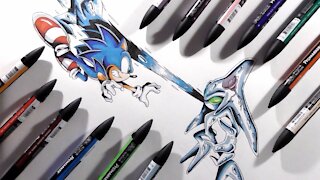 Drawing Sonic Vs Chaos 0