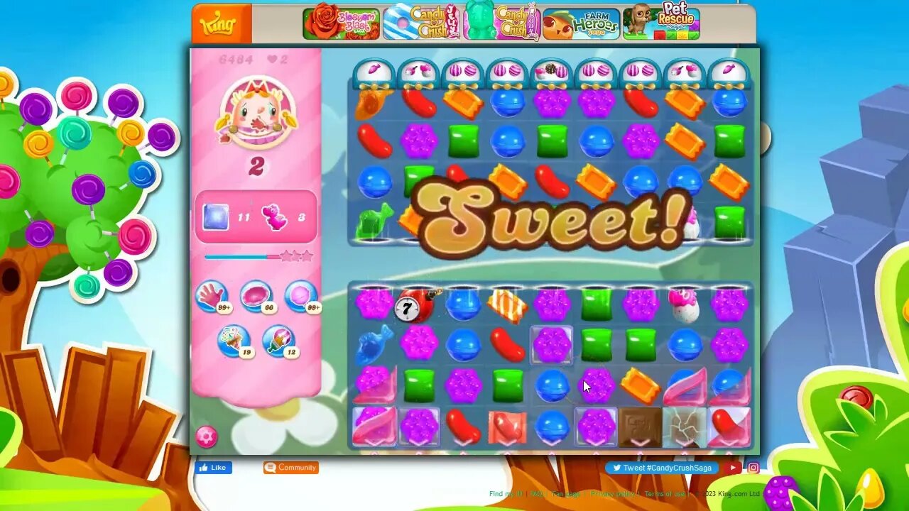 Candy Crush Level 6484 Talkthrough, 19 Moves 0 Boosters