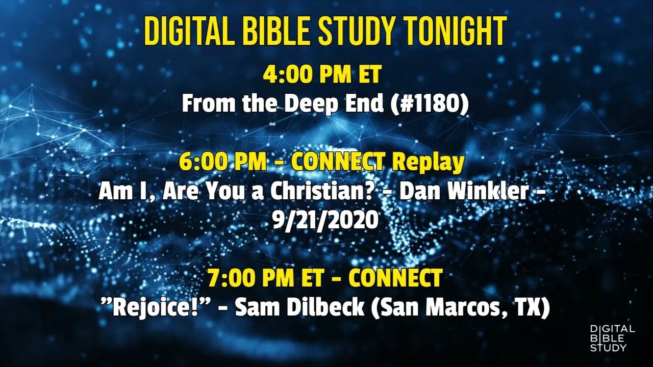 Digital Bible Study Tonight - 11/8/2022