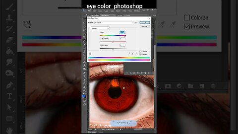 eyes colour 👀👁️ change in Photoshop -short tutorial #shorts #youtube