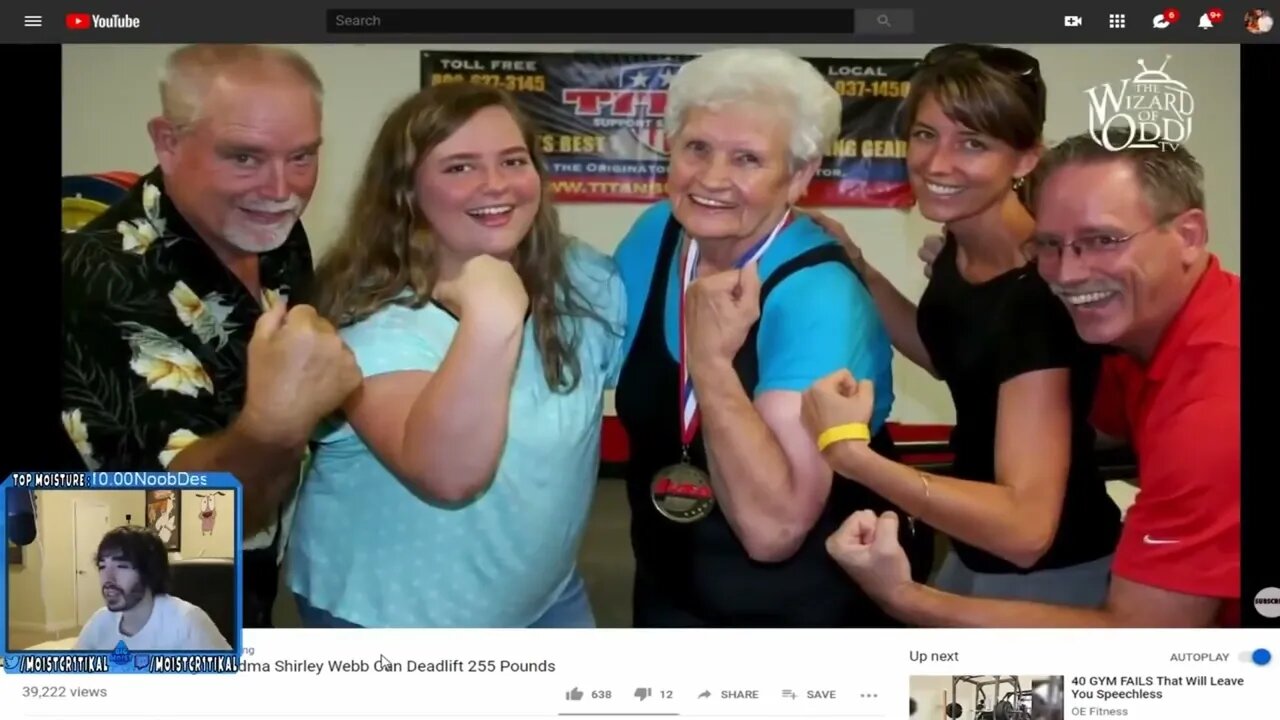 MoistCr1tikal Reacts To 80 Year Old Powerlifting Grandma Shirley Webb Can Deadlift 255 Pounds