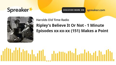 Ripley's Believe It Or Not - 1 Minute Episodes xx-xx-xx (151) Makes a Point