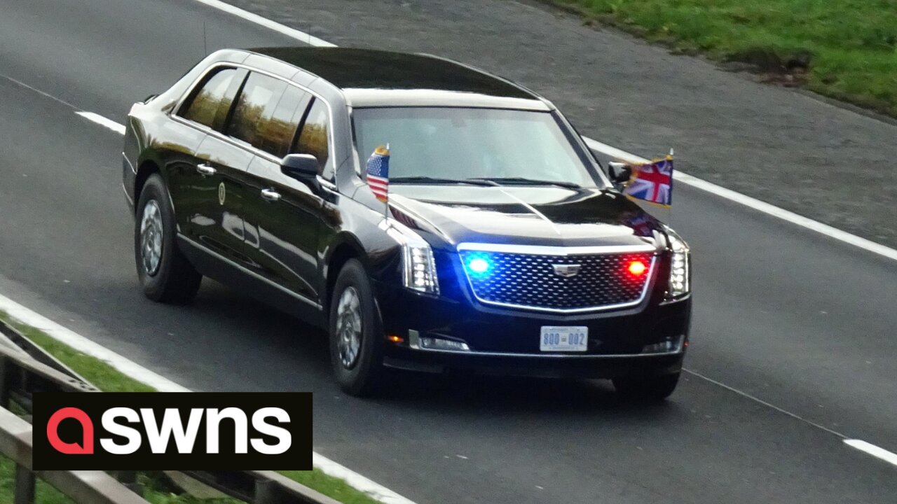 U.S President Joe Biden and his entourage of gas-guzzling cars head for flight after COP26