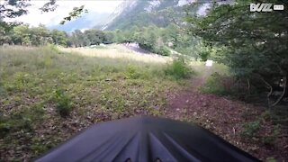 Ciclista salta letteralmente sulle teste degli atleti del Tour de France!