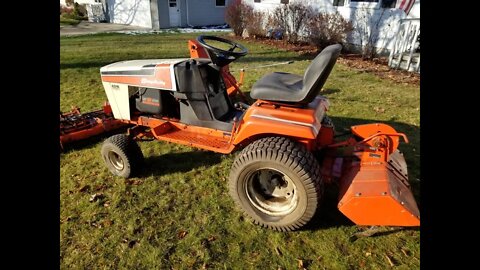 1982 Simplicity 6216 Garden Tractor with rototiller and snowthrower attachments