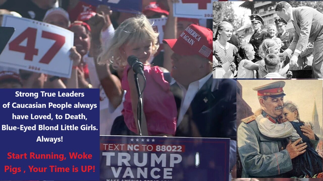 HERE COMES THE FUTURE OF USA AND IT IS BRIGHT: President Trump brings grandchildren Carolina and Luke on stage in Wilmington, NC