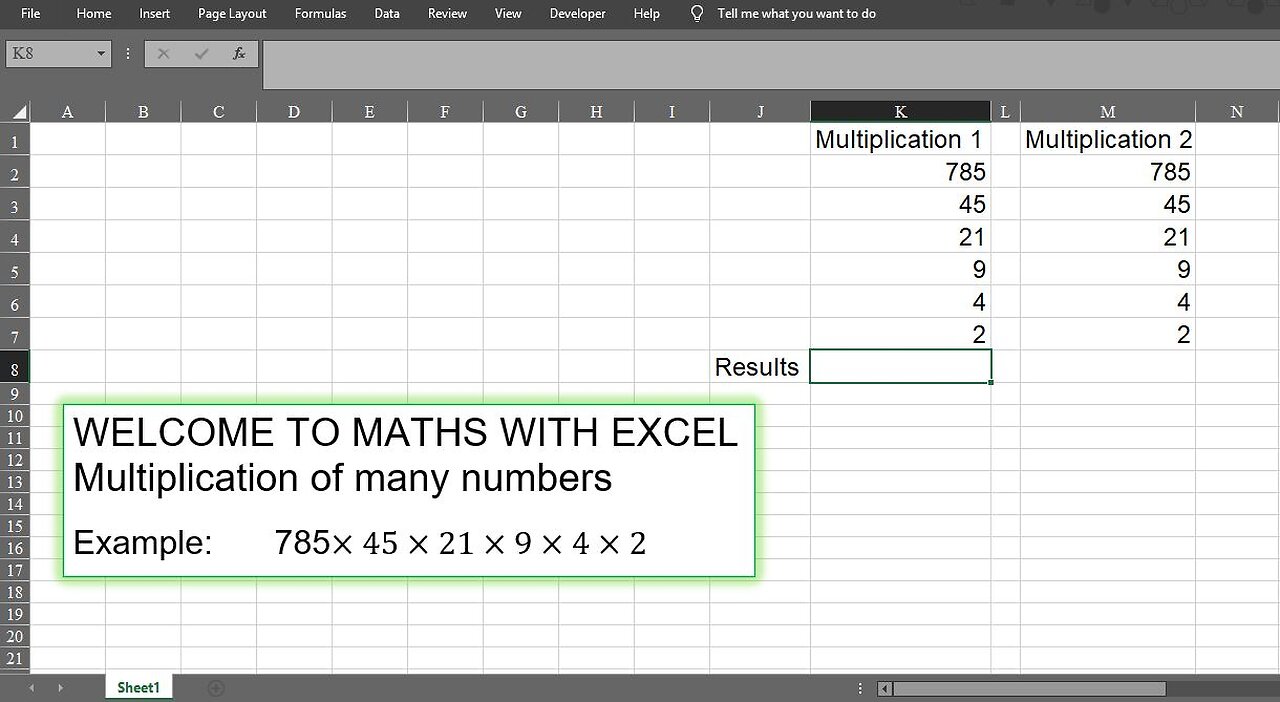 How to Multiply Many Numbers in Excel Easily.