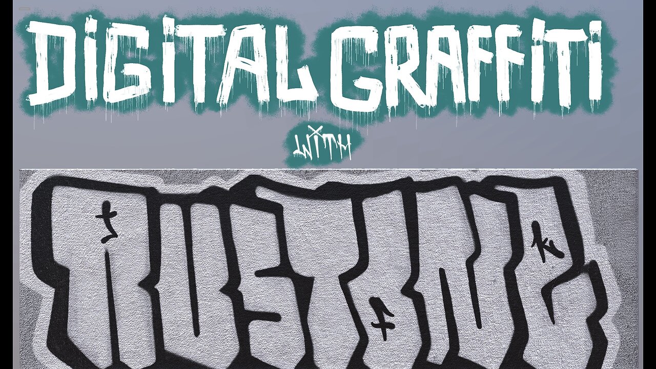 Timelapse digital graffiti tags and weird art