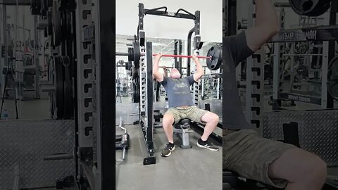 265lbs seated 💺 Military 🪖 press, Crazy 🤪 old man