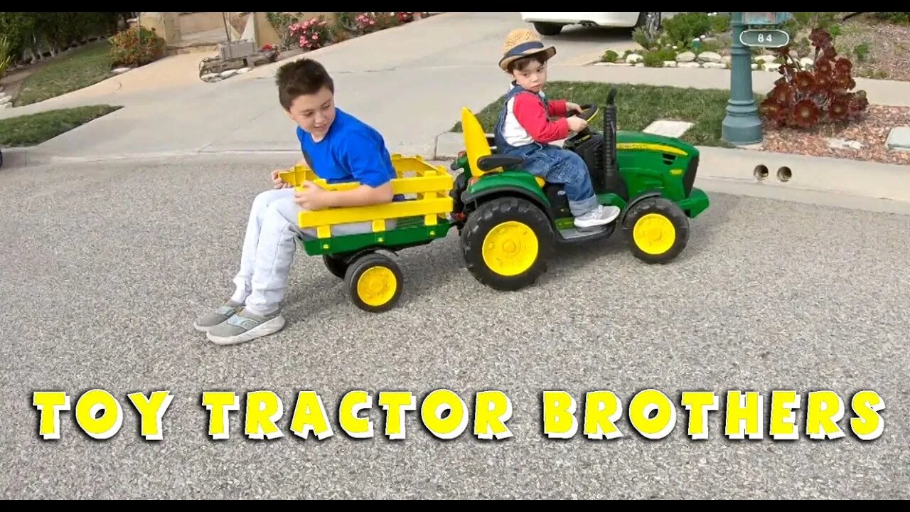 Sharing a Toy Tractor - Peg Perego John Deere Ground Force Tractor
