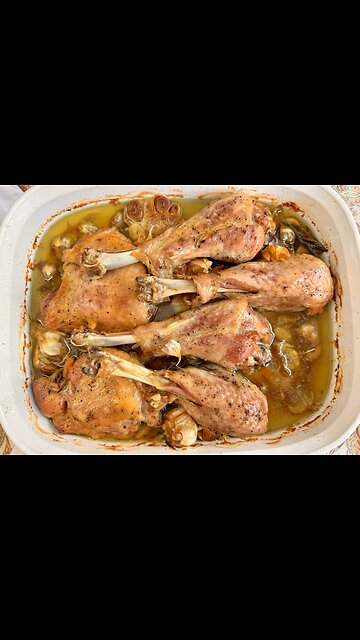 Easy Slow Roasted Turkey Legs with Garlic & Herbs