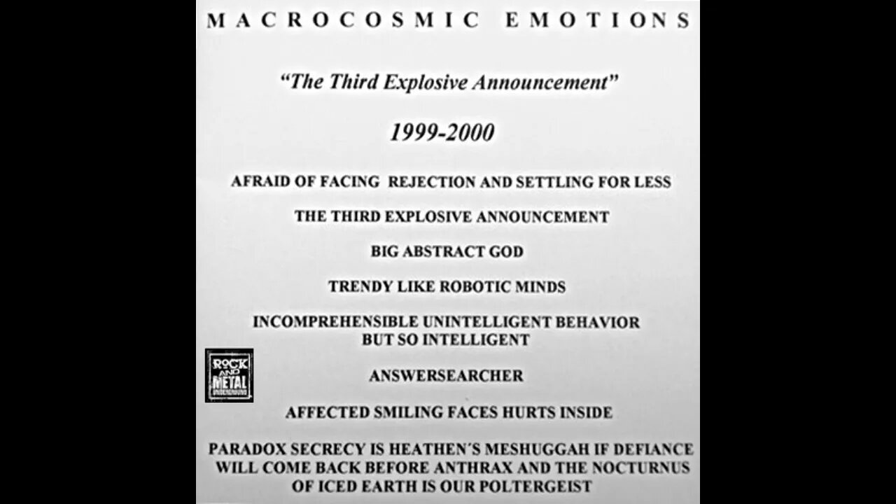 Macrocosmic Emotions - The Third Explosive Announcement (Demo) (2000) (Full Demo)