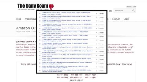 Fake Amazon customer service numbers