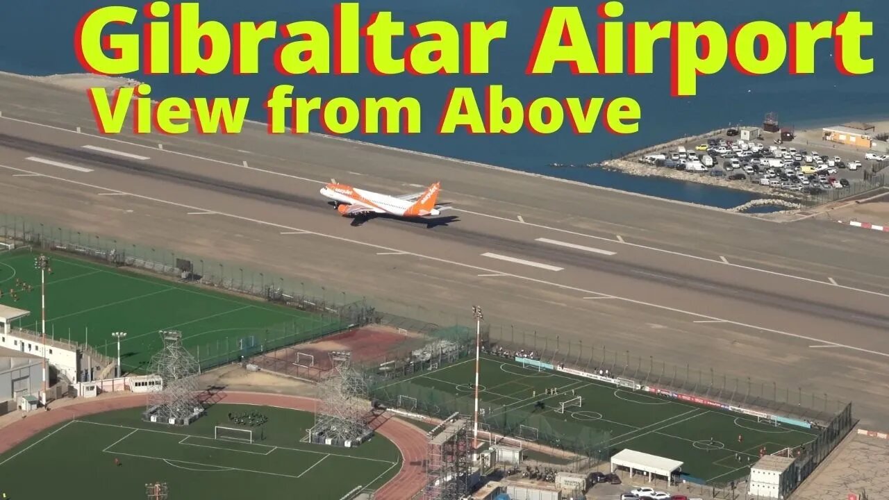 Panoramic View from Above the Plane at Gibraltar Airport