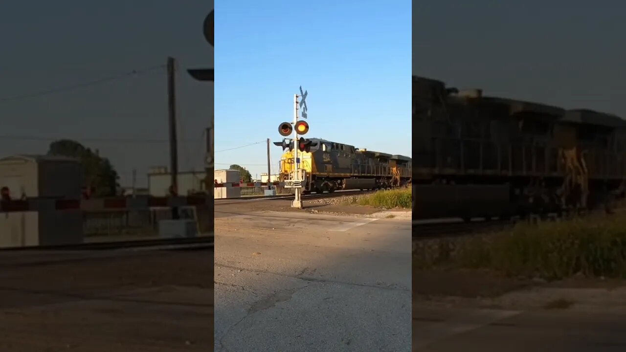 CSX Intermodal Heading West At The Crossing In Fostoria Train Horn #railfan #trainhorn #asmr #csx