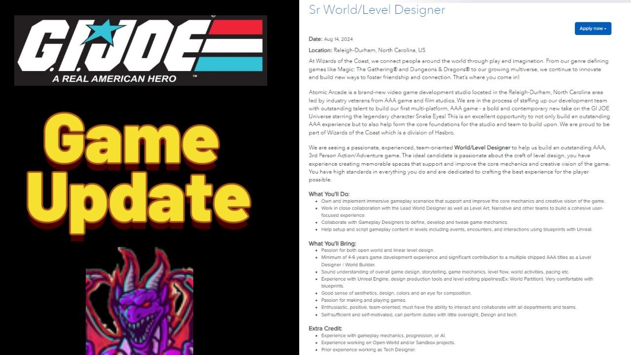 Hasbro Job Listing reveals more info on upcoming GI Joe game