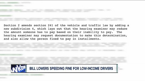 Bill would allow a judge to reduce speeding fine for low-income drivers