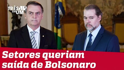 Toffoli diz que teve que intervir em um possível pedido de impeachment contra Bolsonaro